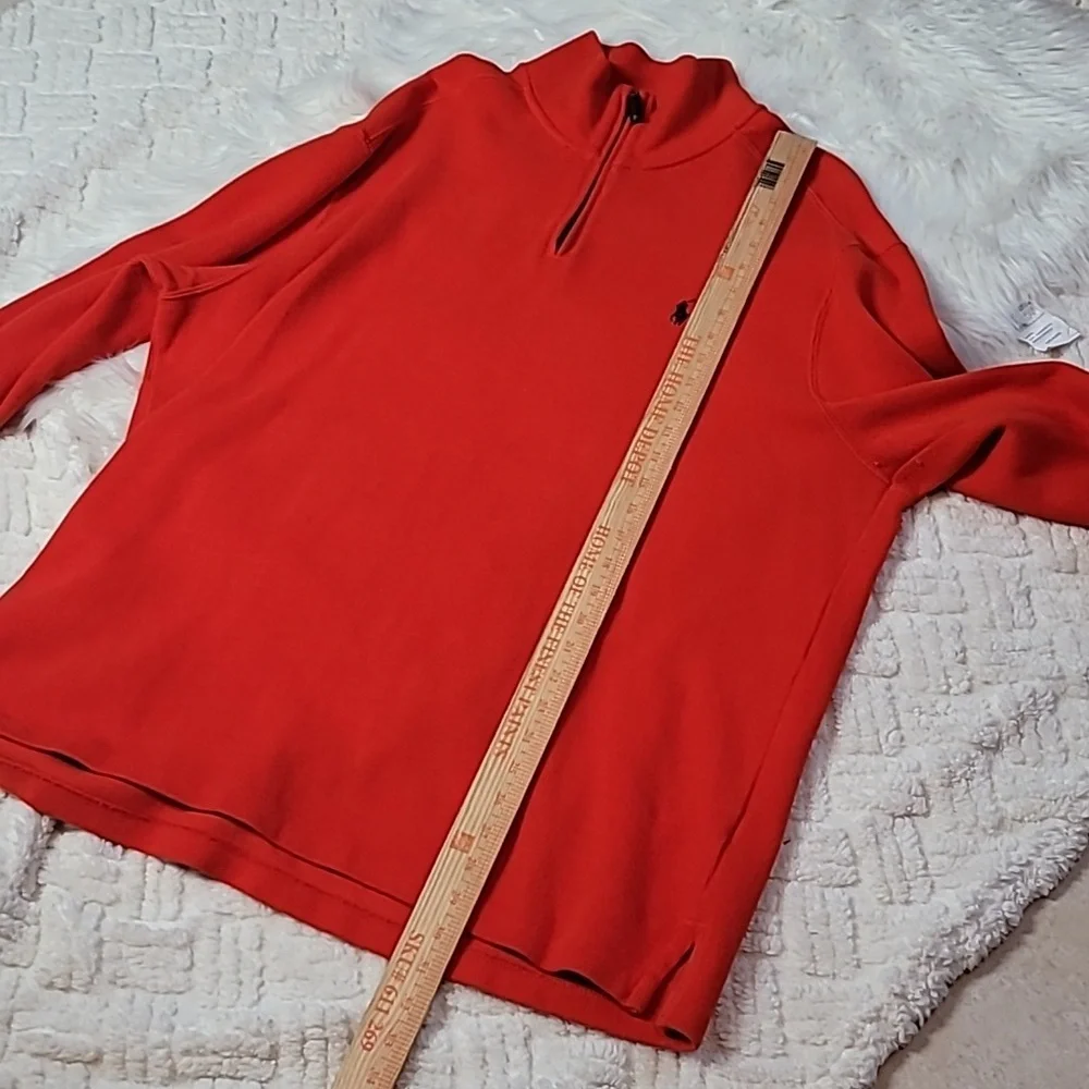 Polo Ralph Lauren Men’s Quarter Zip Pullover XL Orange Long Sleeve Sweater